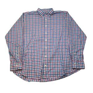 Peter Millar Performance Shirt Mens XL Pink Blue Check Long Sleeve Golf‎ Summer